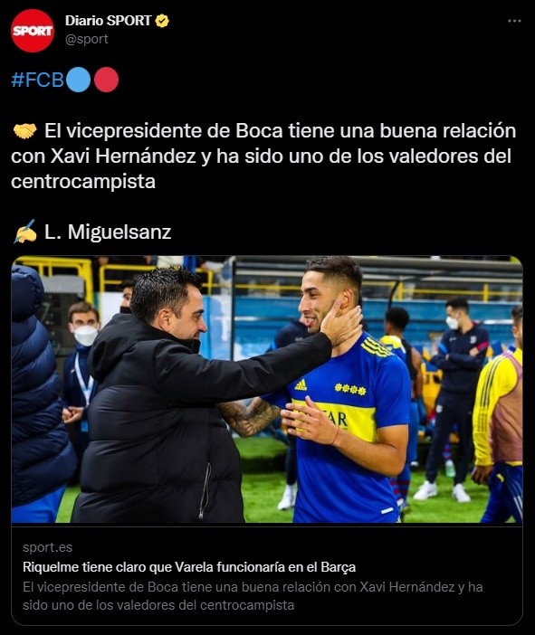 La publicación de Sport.