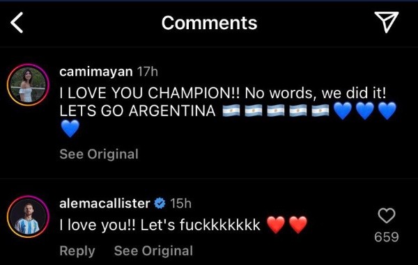 El comentario de Mac Allister.