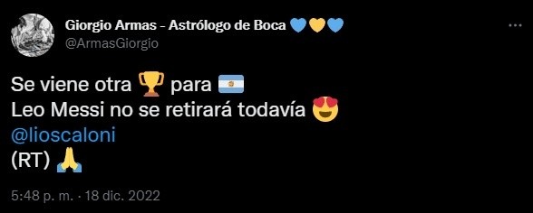 La nueva predicción de Giorgio Armas.