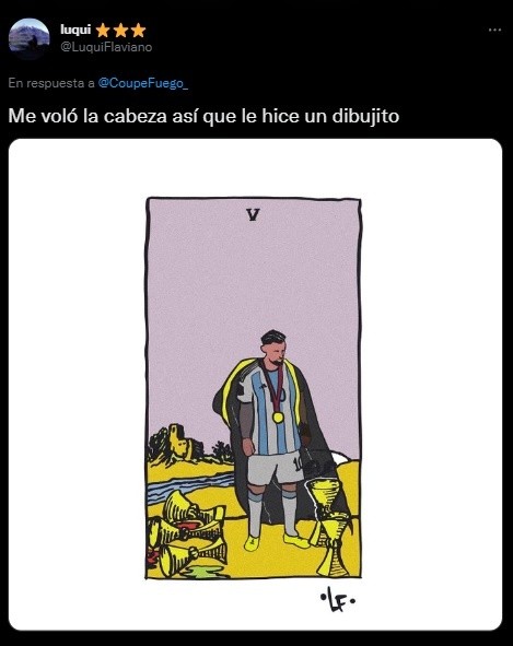 El dibujo de un hincha.