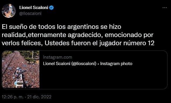 El mensaje de Scaloni.