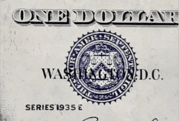 El sello con un error de impresión.