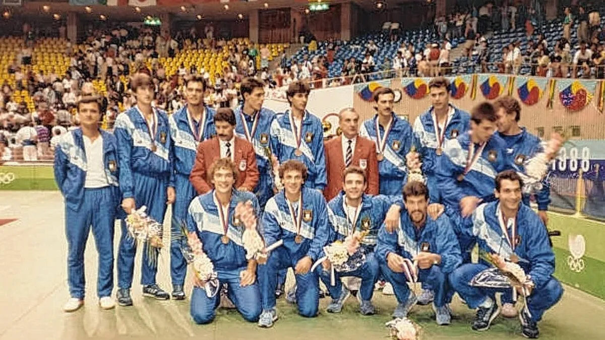 Con el equipo nacional en Seúl 88.