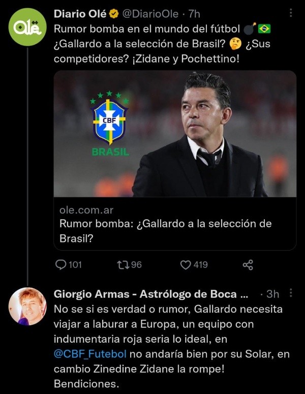 El aviso de Giorgio Armas.