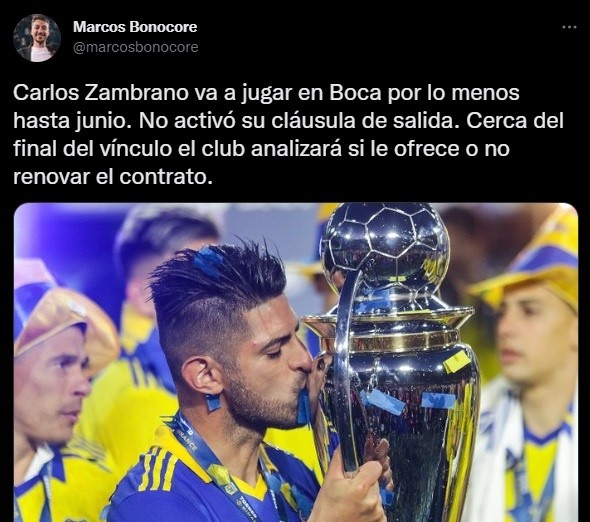 Zambrano sigue en Boca.
