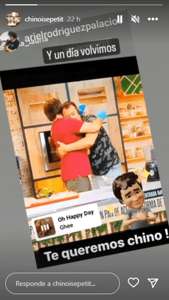 La historia de Instagram recibiendo al Chino.