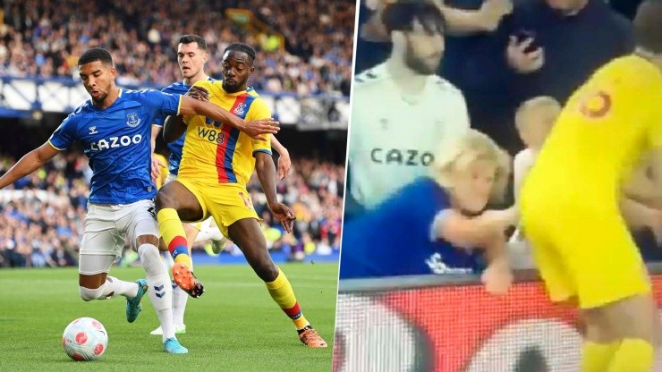Video: hincha de Everton explota en furia y agrede a un jugador de Crystal Palace
