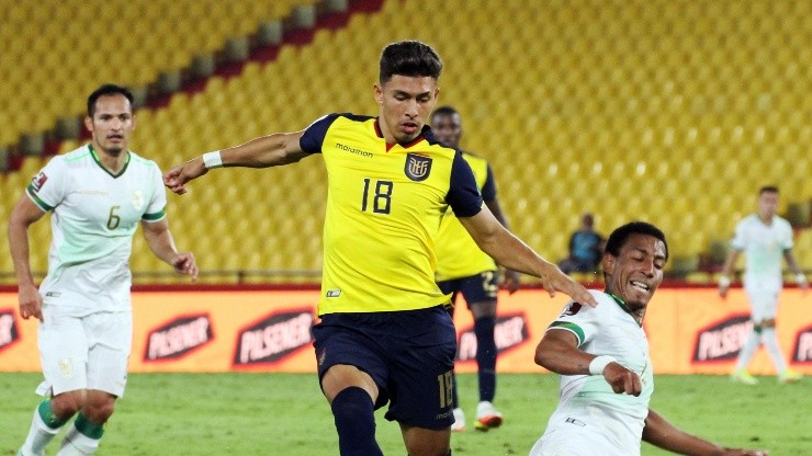 Guayaquil, jueves 07 de octubre de 2021En el estadio Monumental, la selección de Ecuador se enfrenta a su similar de Bolivia en partido válido por la jornada #11 de las eliminatorias rumbo a Qatar 2022Fotos:Cesar Muñoz/API