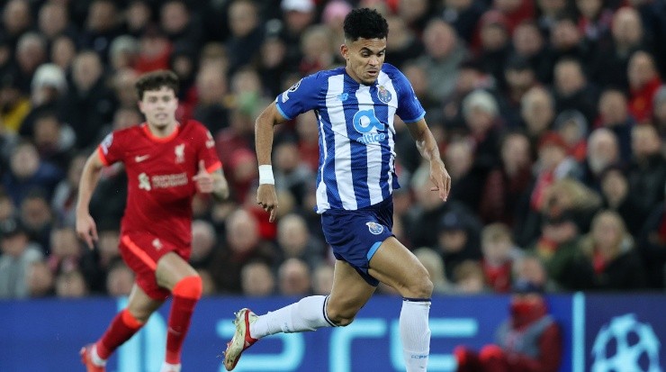 Luis Diaz of Porto FC in action against Liverpool in the 2021-22 UEFA Champions League group stage. (Clive Brunskill/Getty Images)