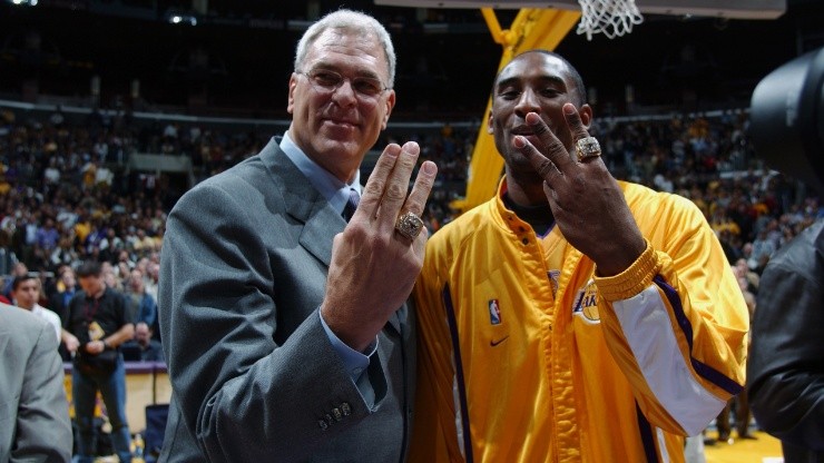 Phil Jackson and Kobe Bryant won 5 NBA titles together. (Getty)