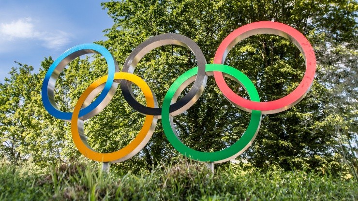 The Olympic rings.  (Getty)