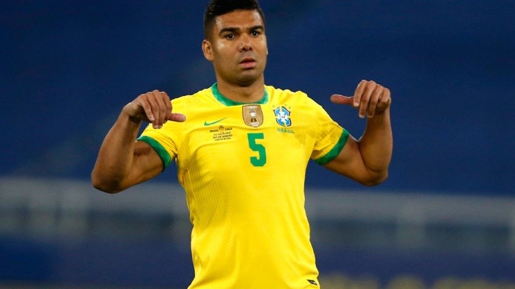 Casemiro at the game vs Chile on July 02