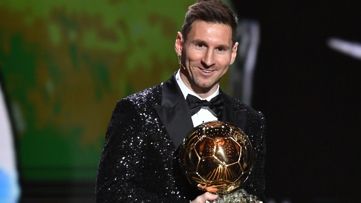 Lionel Messi receives his seventh Ballon D'Or award.