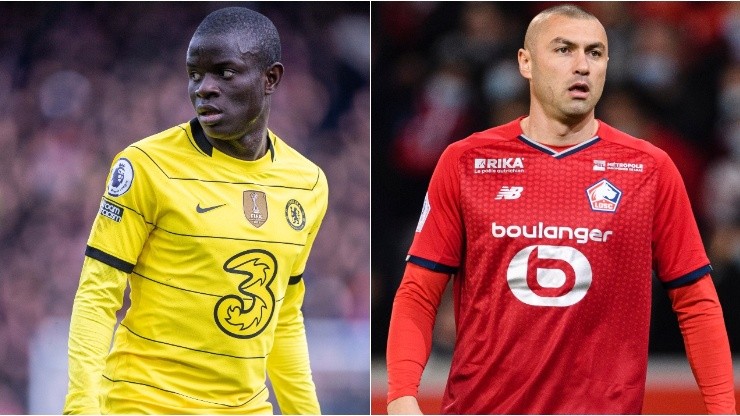 N'Golo Kante of Chelsea and Burak Ylmaz of Lille