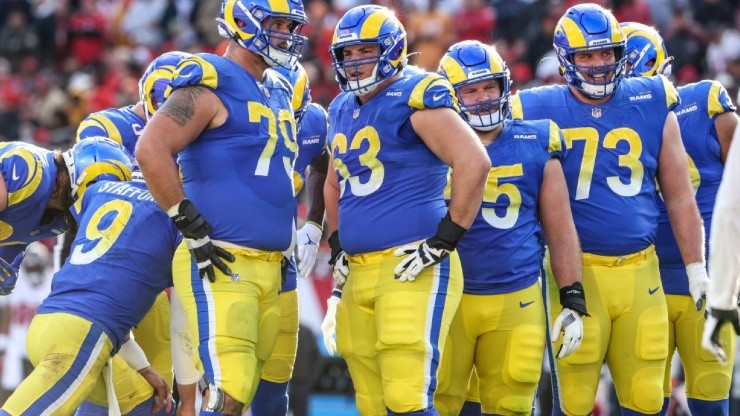 Rams players during the game against the Bucs in the 2022 playoff