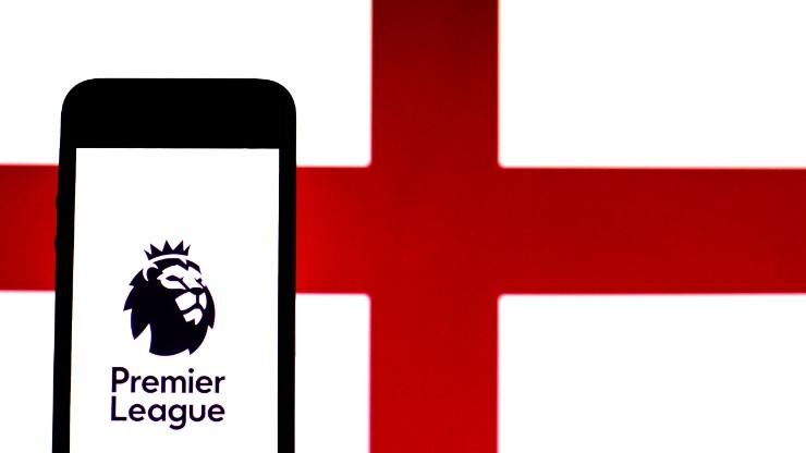 Premier League logo with a England flag