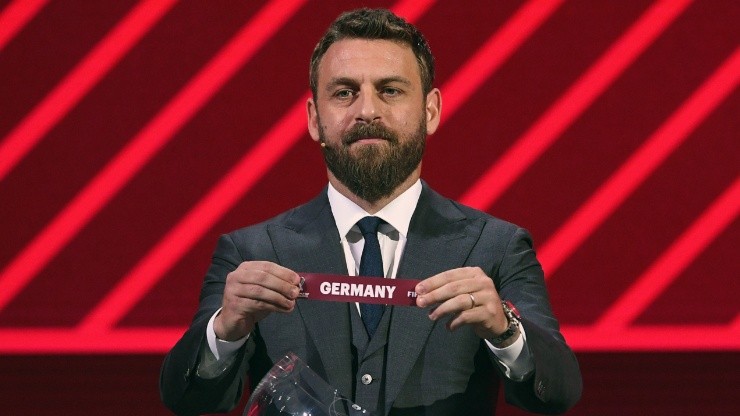 Italian legend Daniele De Rossi picks out Germany during the preliminary draw of the 2022 World Cup in 2020.