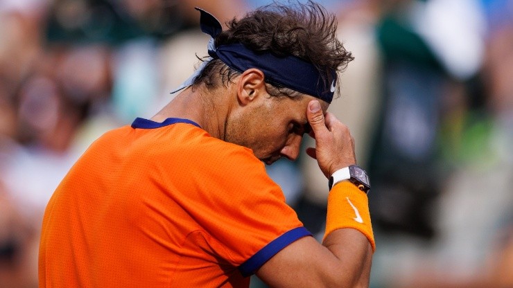 Rafael Nadal during the 2022 indian wells final.
