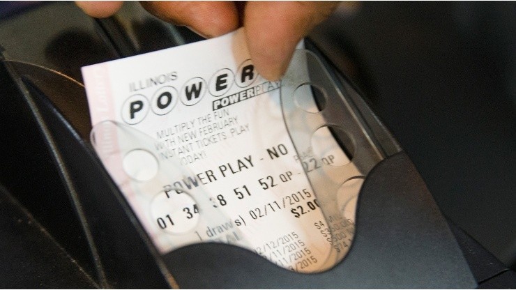 A Powerball lottery ticket is printed for a customer