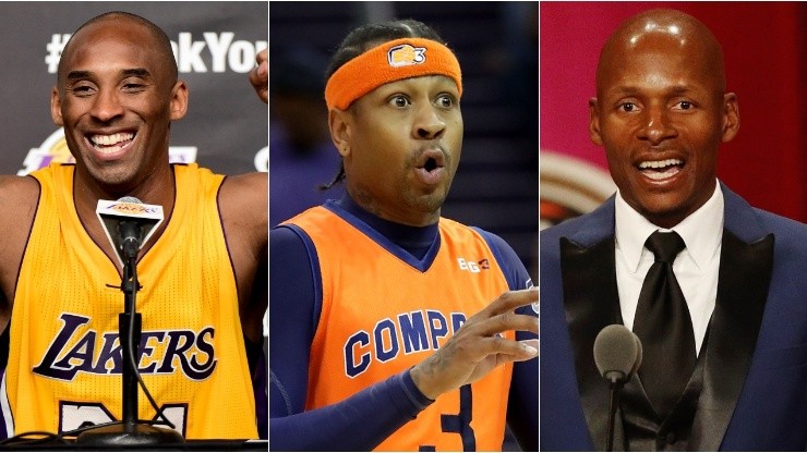 Kobe Bryant as a Los Angeles Lakers player, Allen Iverson and Ray Allen