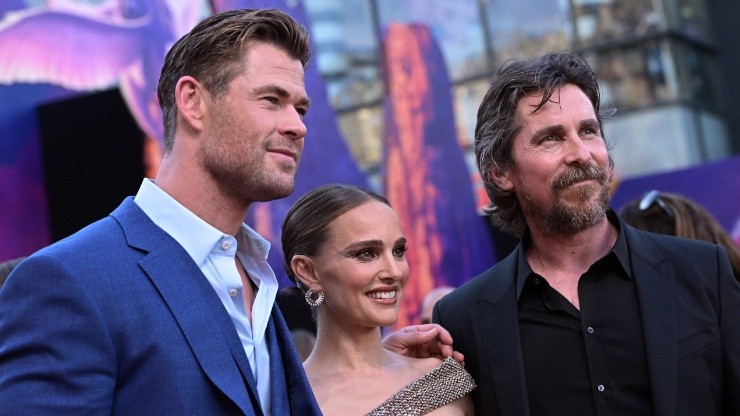 Chris Hemsworth, Natalie Portman and Christian Bale