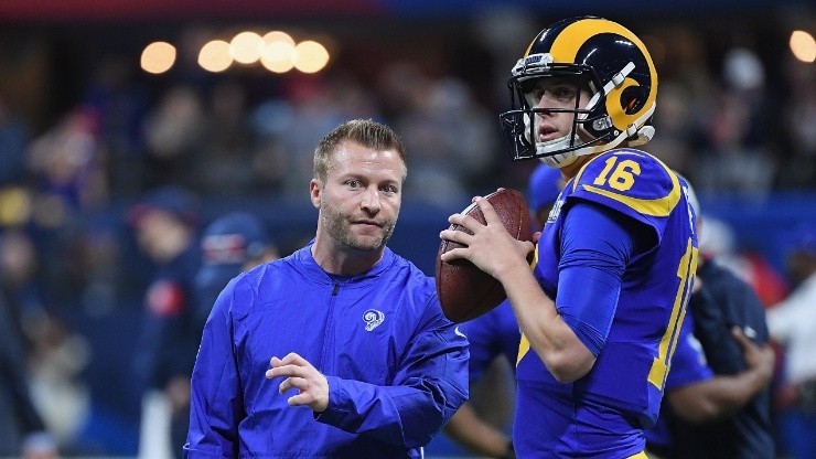Sean McVay (left) and Jared Goff.
