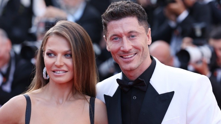 Anna Lewandowska and Robert Lewandowski attend the screening of "Elvis" during the 75th annual Cannes film festival at Palais des Festivals on May 25, 2022 in Cannes, France.