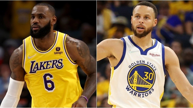 LeBron James of the Los Angeles Lakers and Stephen Curry of the Golden State Warriors