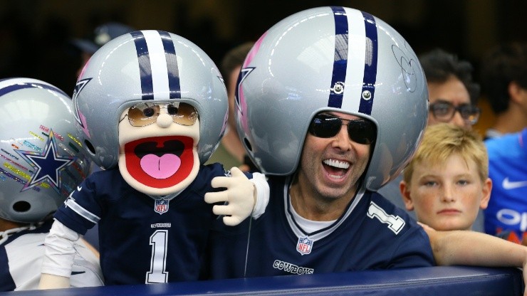 A Dallas Cowboys fan in the stands.