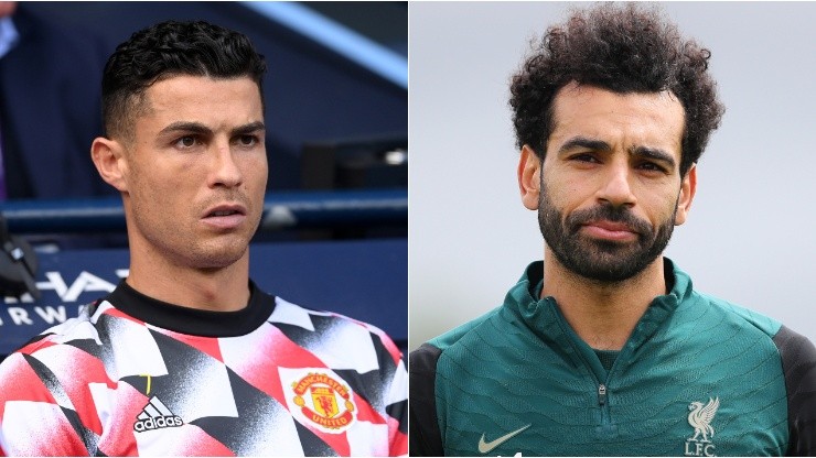 Cristiano Ronaldo of Manchester United and Mohamed Salah of Liverpool