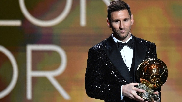 Messi with the 2021 Ballon d'Or