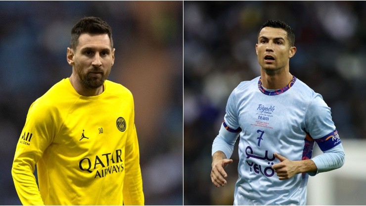 Lionel Messi and Cristiano Ronaldo in friendly match between PSG and Riyadh All Stars