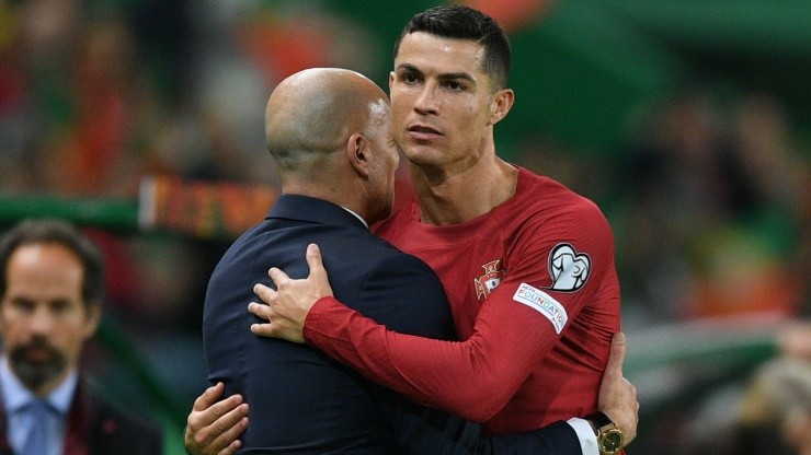 Roberto Martinez and Cristiano Ronaldo of Portugal