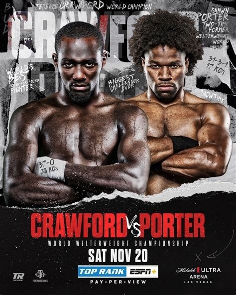 Official fight poster: Crawford vs Porter.