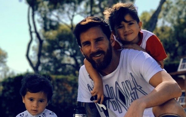 Messi con Thiago y Mateo