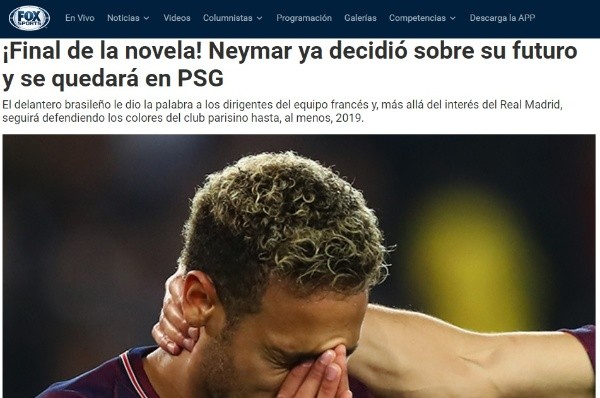 Neymar en los medios
