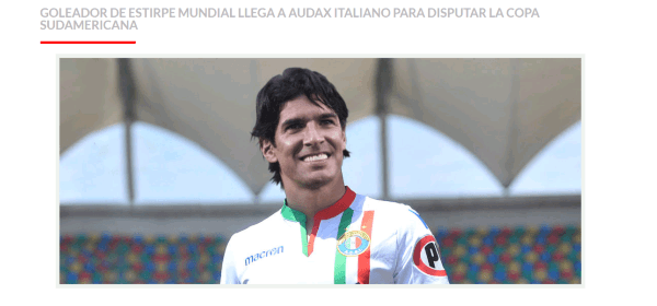 PRESENTADO. El sitio oficial de Audax Italiano le dio la bienvenida al “Loco”.