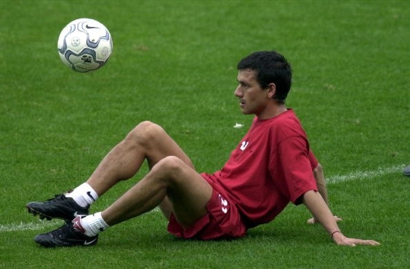 Vivas entrenando con el Arsenal cuando todavía era jugador.