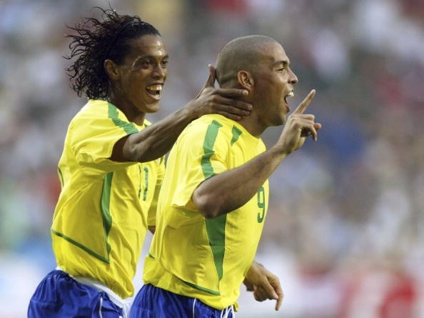 Ronaldo y Ronaldinho durante el Mundial de Corea Japón 2002.