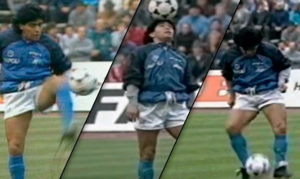 LA SECUENCIA. Maradona en sus épocas doradas como amo y señor de Napolés.