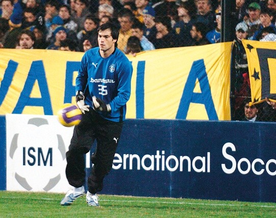 Saja en La Bombonera en el partido de ida de la final de la Libertadores 2007.
