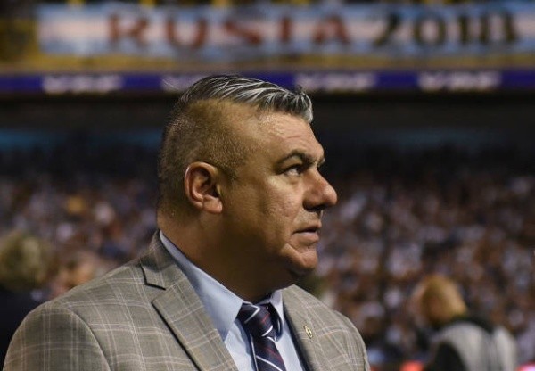 Tapia en La Bombonera en el último partido de la Selección argentina como local.