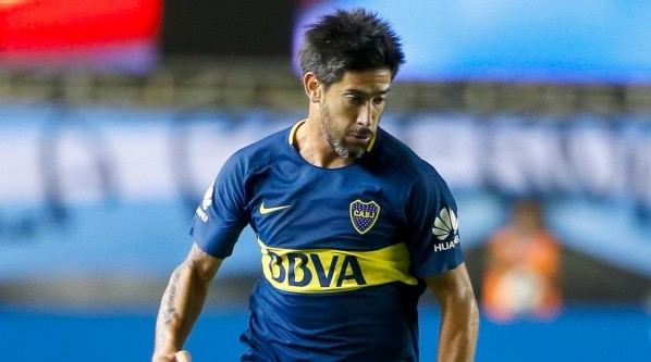 Pablo Pérez con la camiseta de Boca.