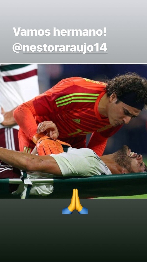 Memo Ochoa le dejó un mensaje de apoyo aAraujo en Instagram