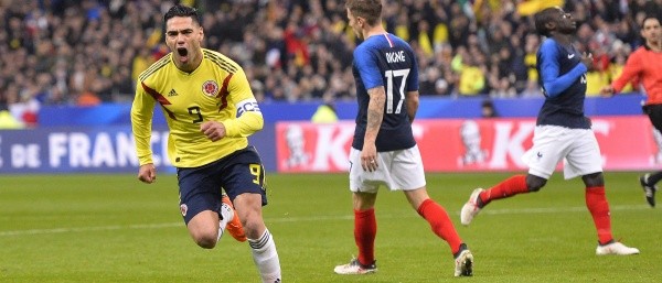 FESTEJA EL TIGRE. Falcaocelebra ante Francia con la Selección Colombia (Foto: Getty).