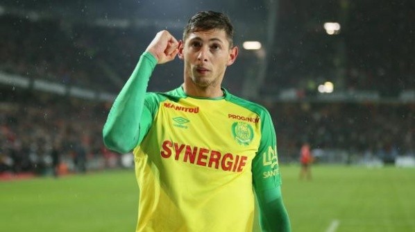 Emiliano Sala con la camiseta del Nantes.