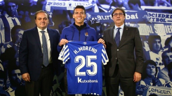 Héctor Moreno presentado en la Real Sociedad.