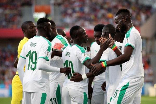 Senegal festeja uno de los tantos contra Japón.