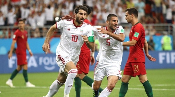 Foto de Irán y su gol ante Portugal.