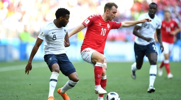 Francia durante su empate ante Dinamarca.